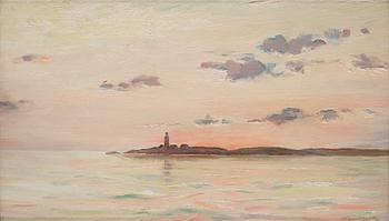 707. Ingeborg Westfelt-Eggertz, Sunset over Hållö and Hållö Lighthouse, Bohuslän.