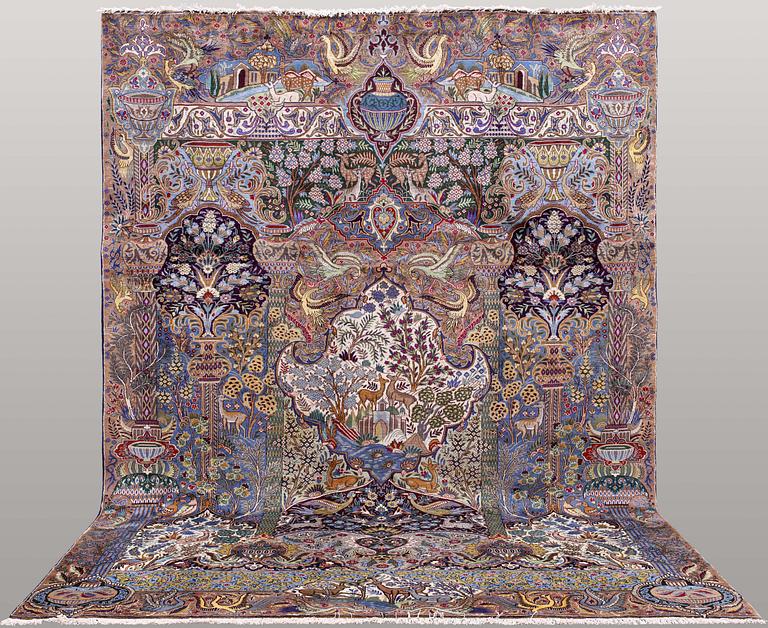 Matto, Figural Kashmar, ca 360 x 260 cm.
