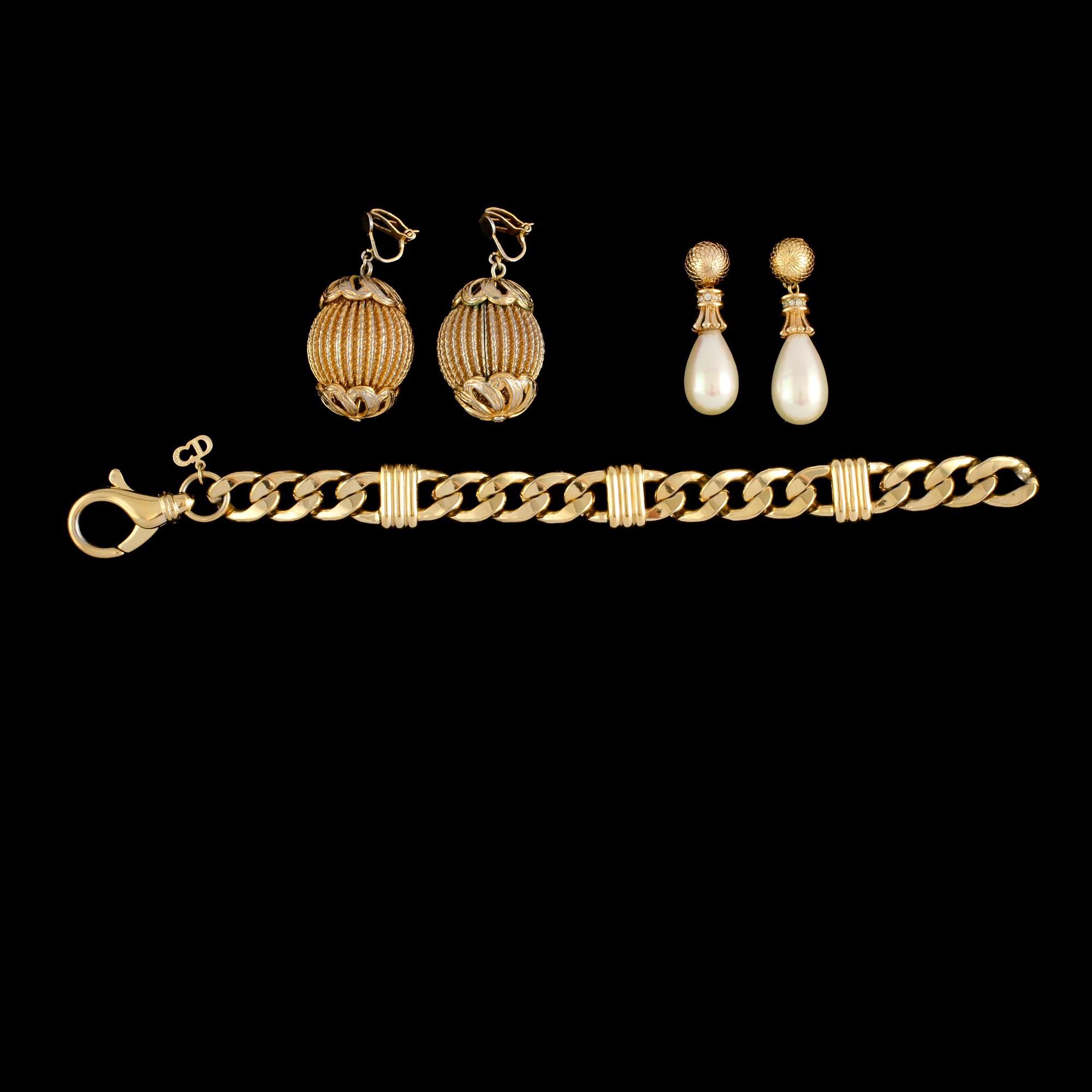 PARTI BIJOUTERIER, 3 delar, delvis Christian Dior.