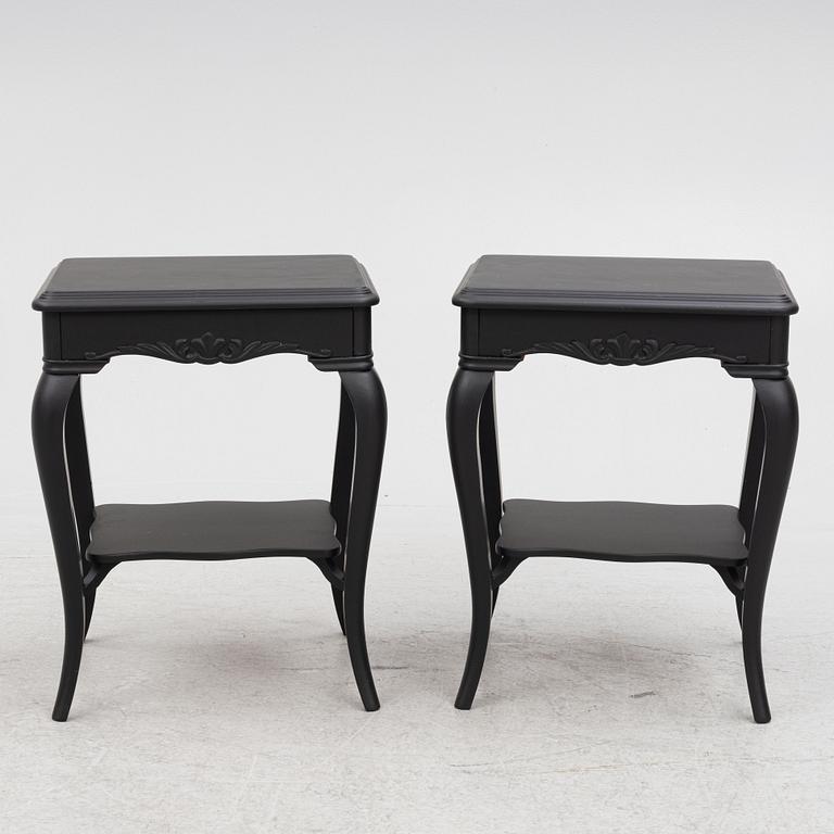 Bedside tables, a pair, Rococo style, 20th century.