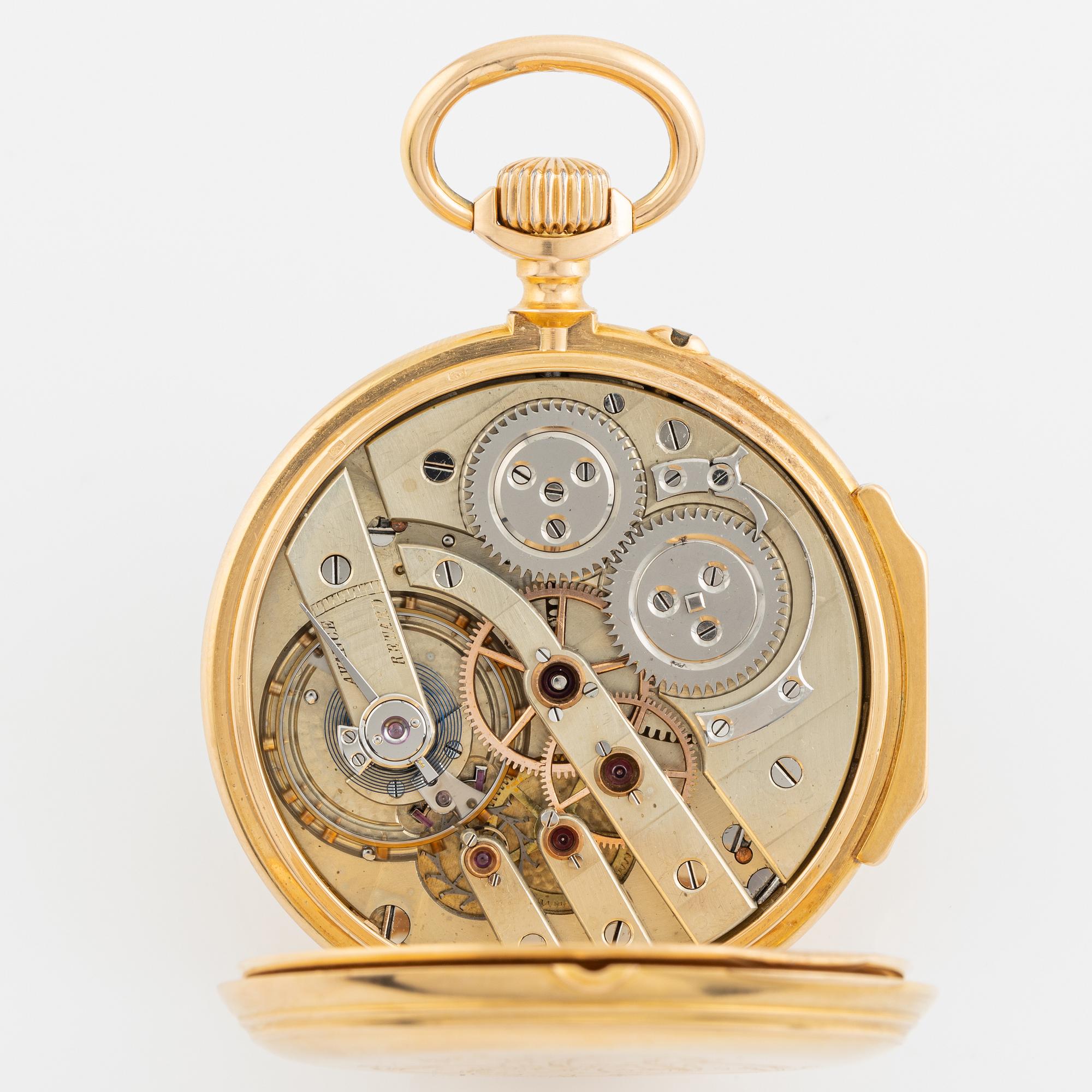 Pocket watch, 18K gold, 49,5 mm.