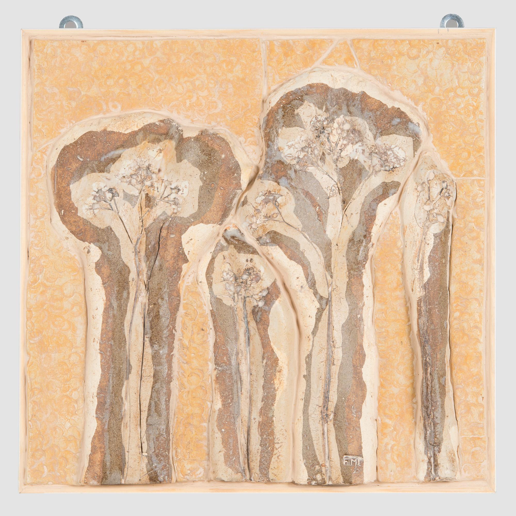 Francesca Mascitti-Lindh, relief "Le piante", stengods, signerad FML.