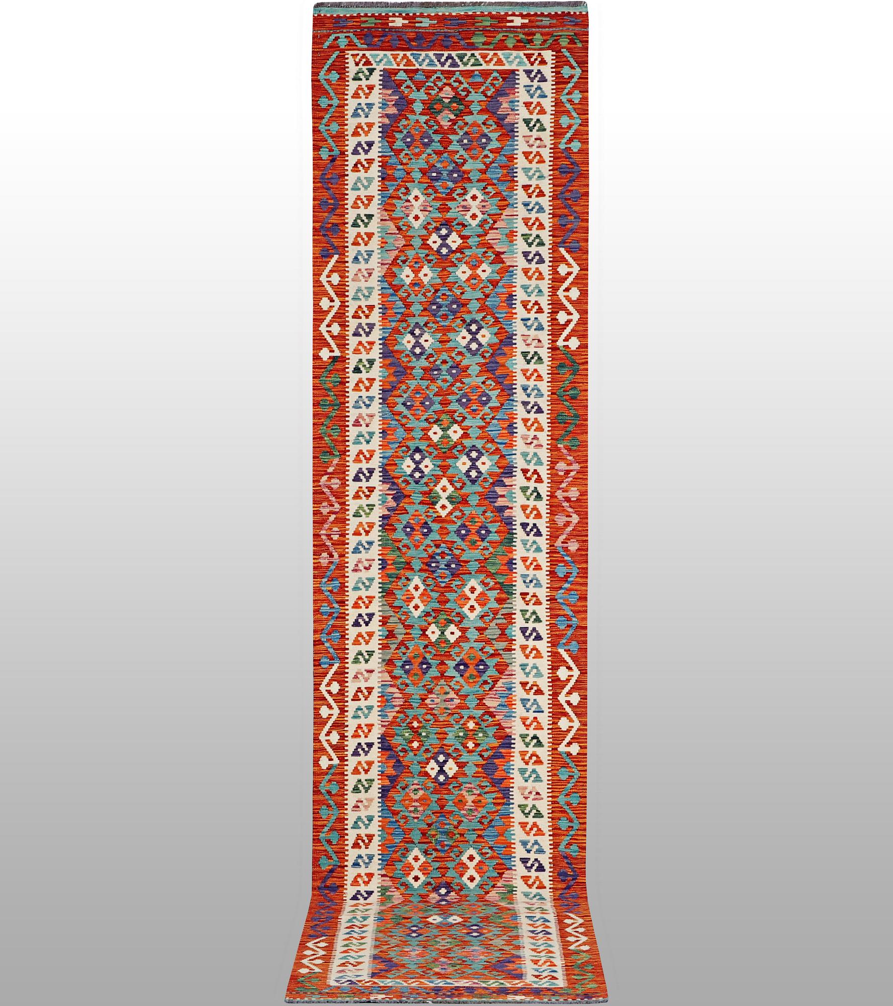 A runner carpet, Kilim, ca 389 x 83 cm.