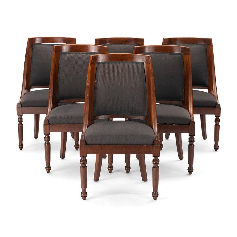 a set of 6 chairs, mid 19th century.