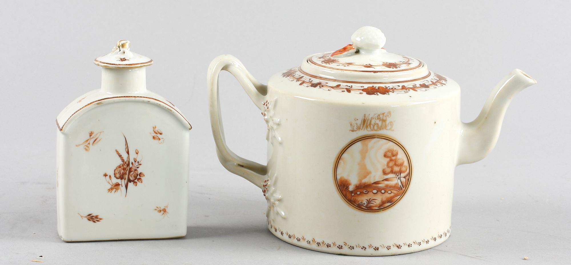 TEKANNA och TEDOSA, porslin, Kina, Qing dynastin, Jiaqing (1796-1820).