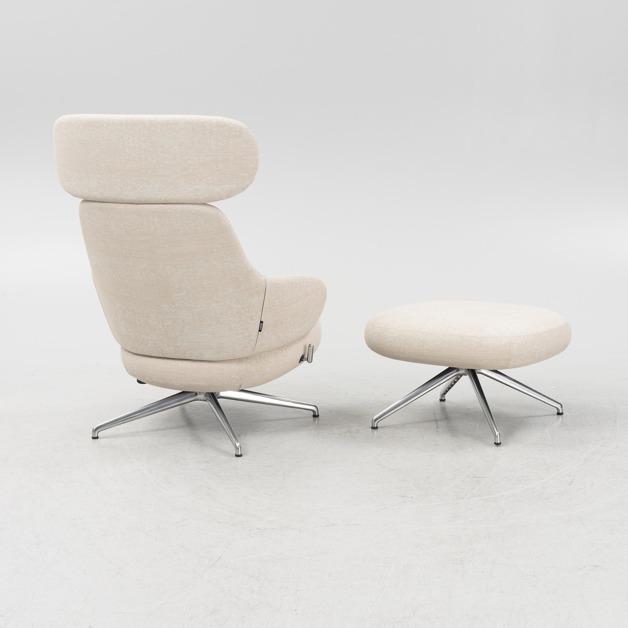 Khodi Feiz, a 'Pillo' armchair and a foot stool, Swedese,