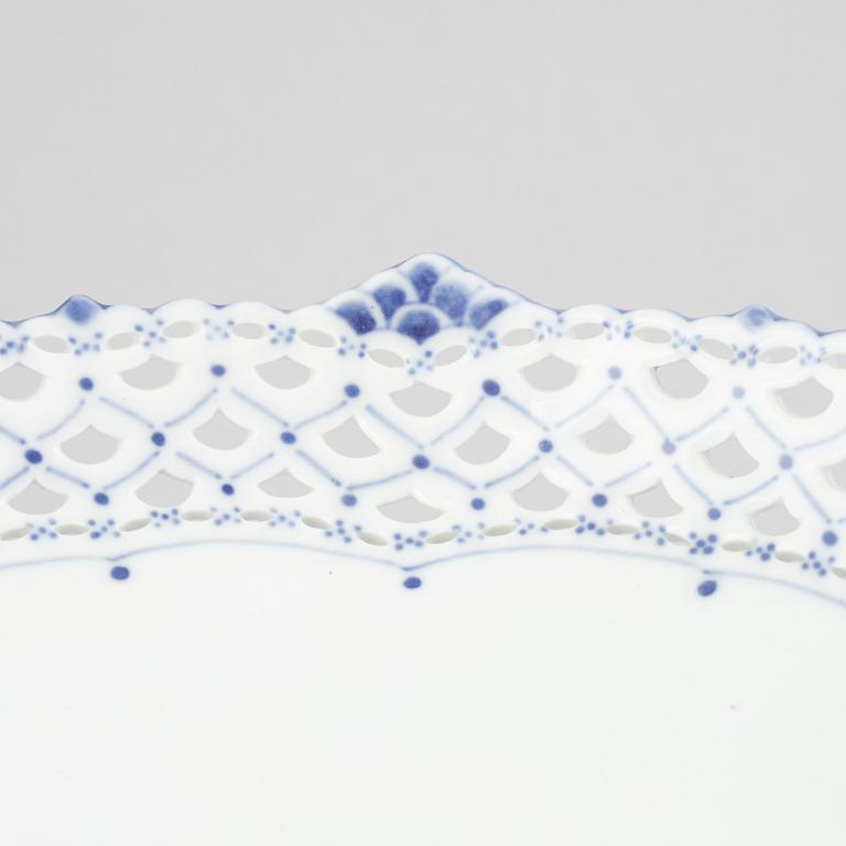 A 'Blue Fluted Full Lace' porcelain centerpiece bowl, Royal Copenhagen, model 1011,.