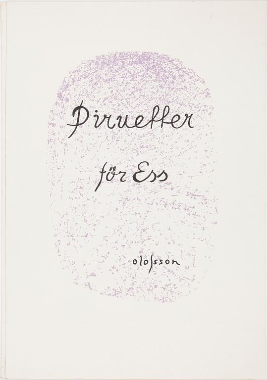 PIERRE OLOFSSON, mapp med 4 färglitografier, "Piruetter för Ess", 22/40.