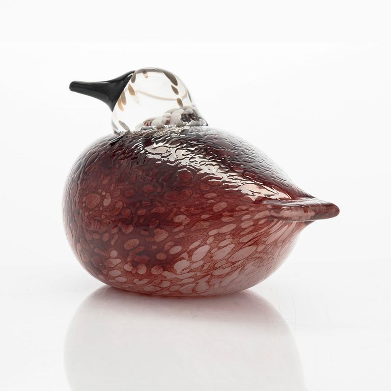 Oiva Toikka, A glass bird, 'Rosy Finch' signed O. Toikka Nuutajärvi.