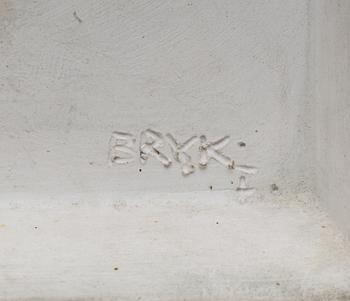 VÄGGRELIEF, stengods, Rut Bryk, signerad.