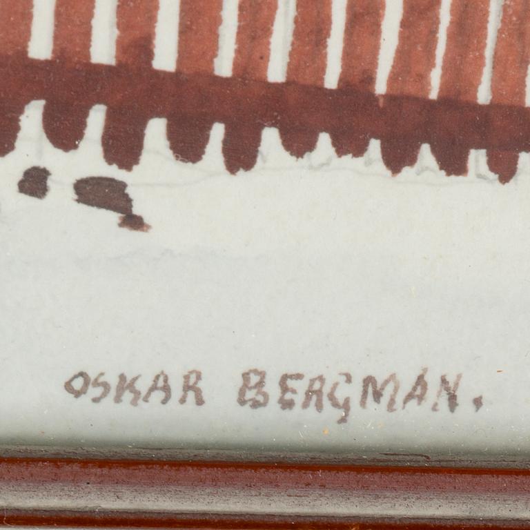 OSKAR BERGMAN, watercolour, signed.