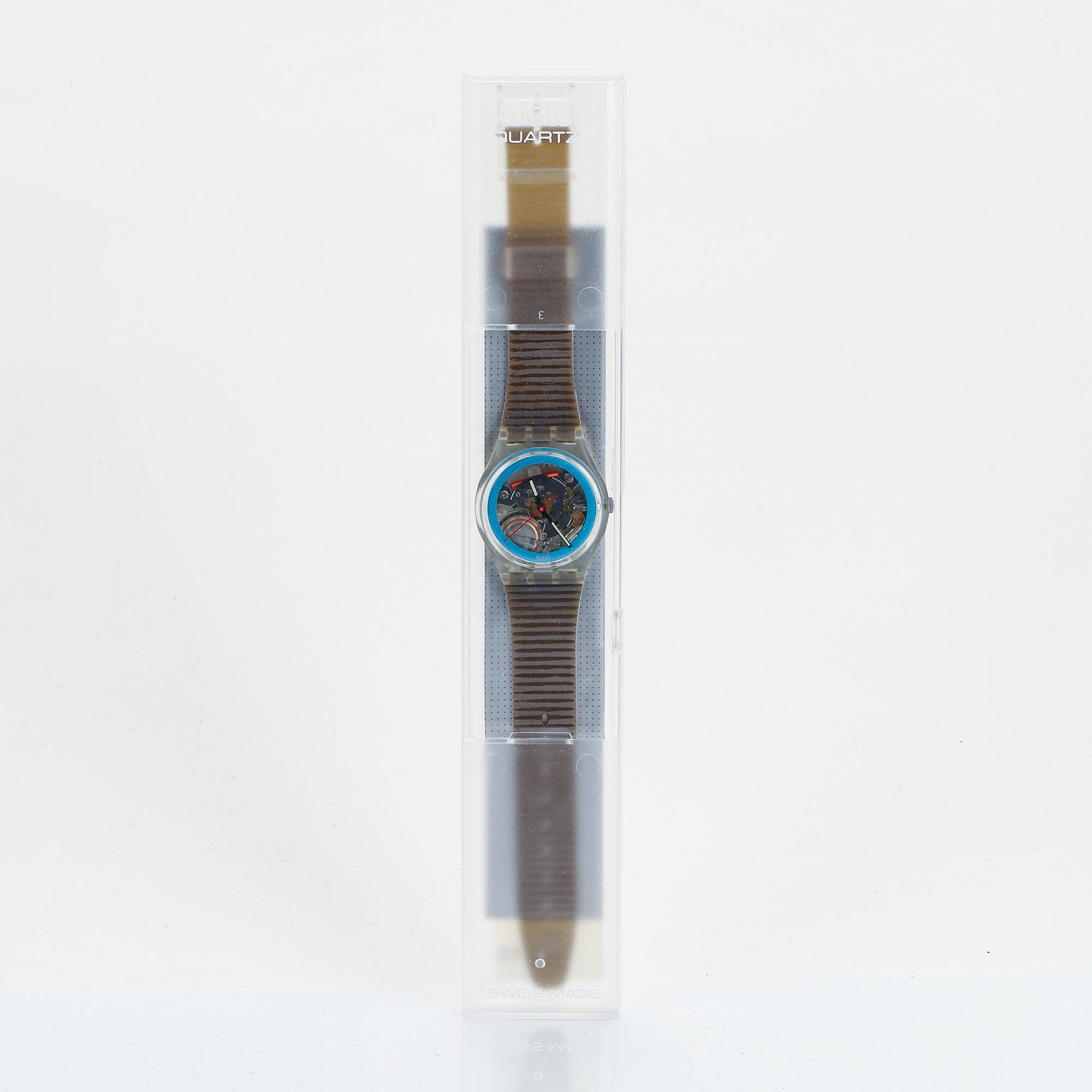 Swatch, Disque Blue, armbandsur, 34 mm.