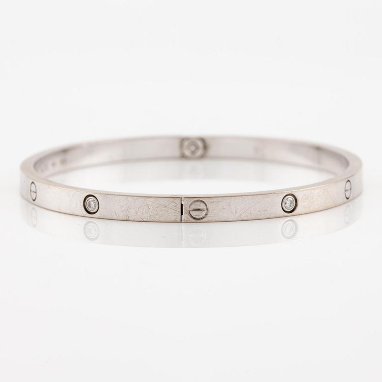 A Cartier bracelet "Love" in 18K white gold with round brilliant-cut diamonds, model small.