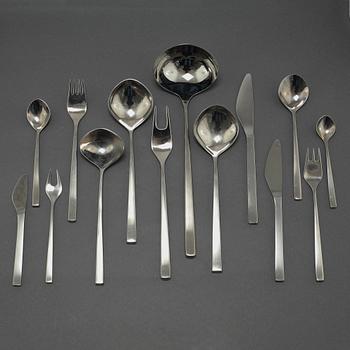 64 items of cutlery, designed by Tias Eckhoff for Gense/Dansk Knivfabrik in Lundtofte, 20th century.