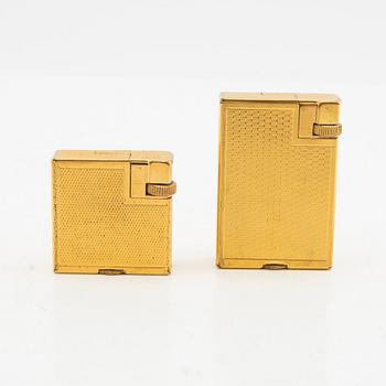 Dunhill lighters, 2 pcs "Square boy", England, second half of the 20th century.