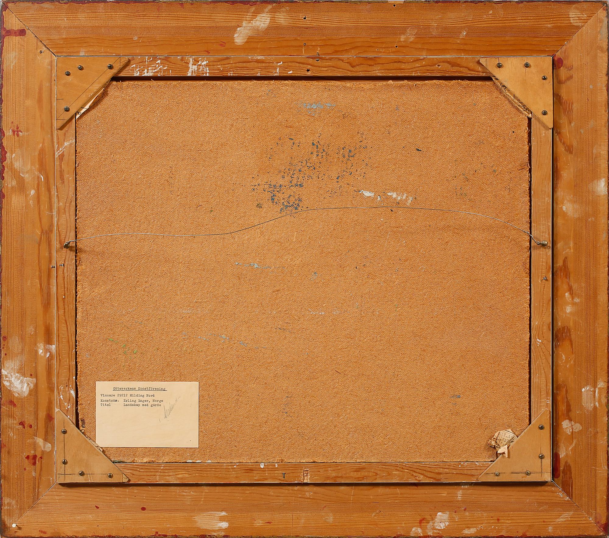 ERLING ENGER, olja på pannå, signerad och daterad -45.