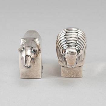 two silverplated figurines Dansk Design later part of the 20th century.