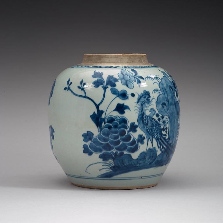 A blue and white jar, Qing dynasty, Qianlong (1736-95).