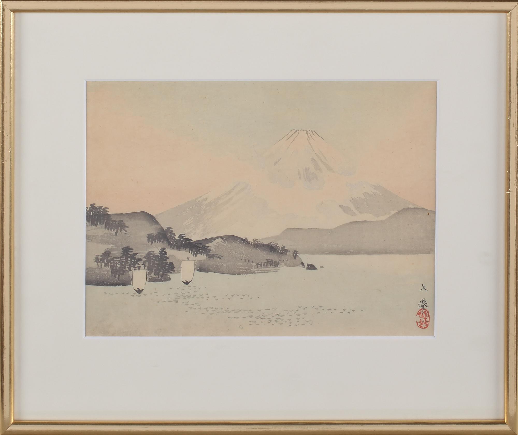 FÄRGTRÄSNITT, 2 st, Japan, 1900-tal.