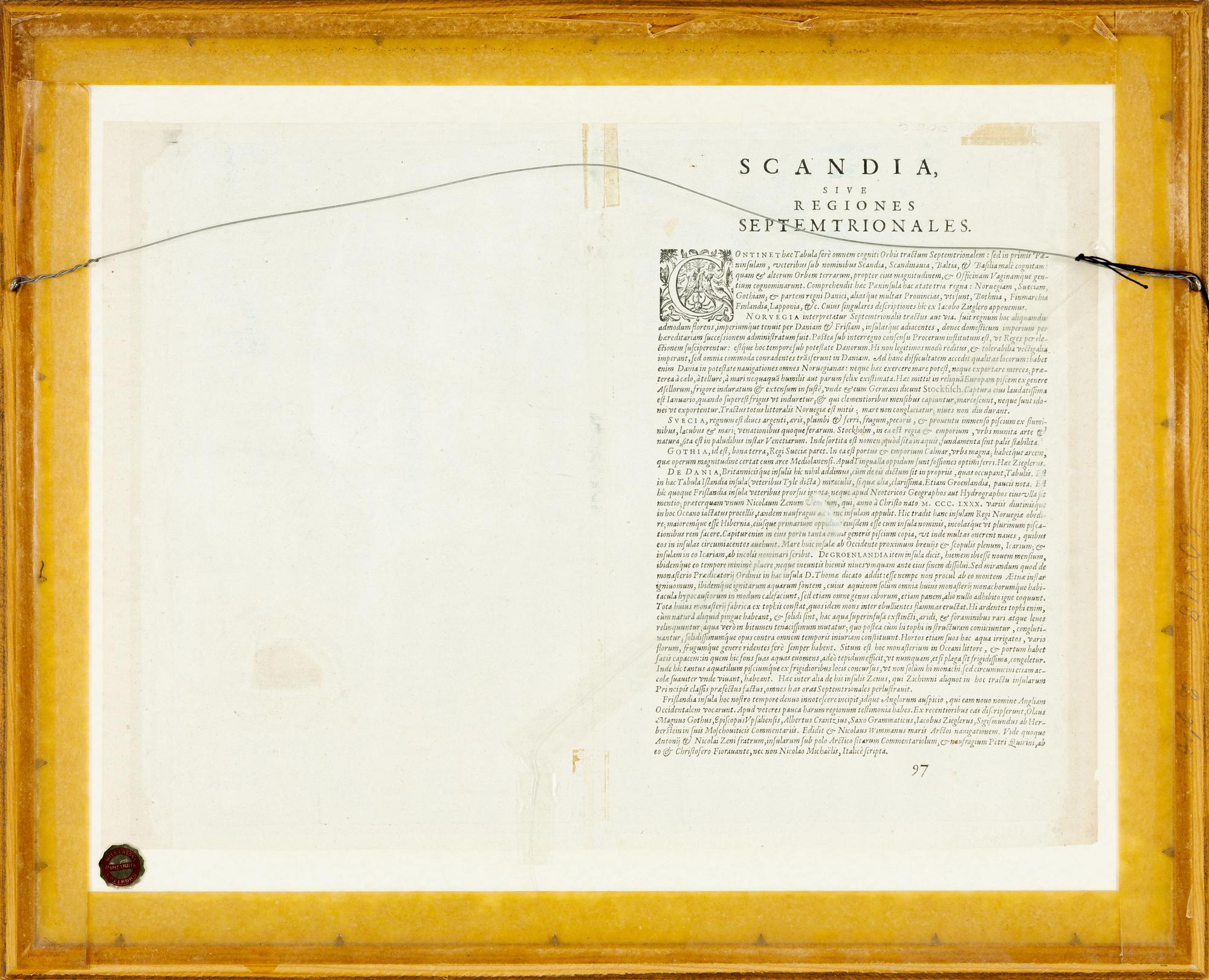 Abraham Ortelius, "Septentrionalium Regionum Descrip".