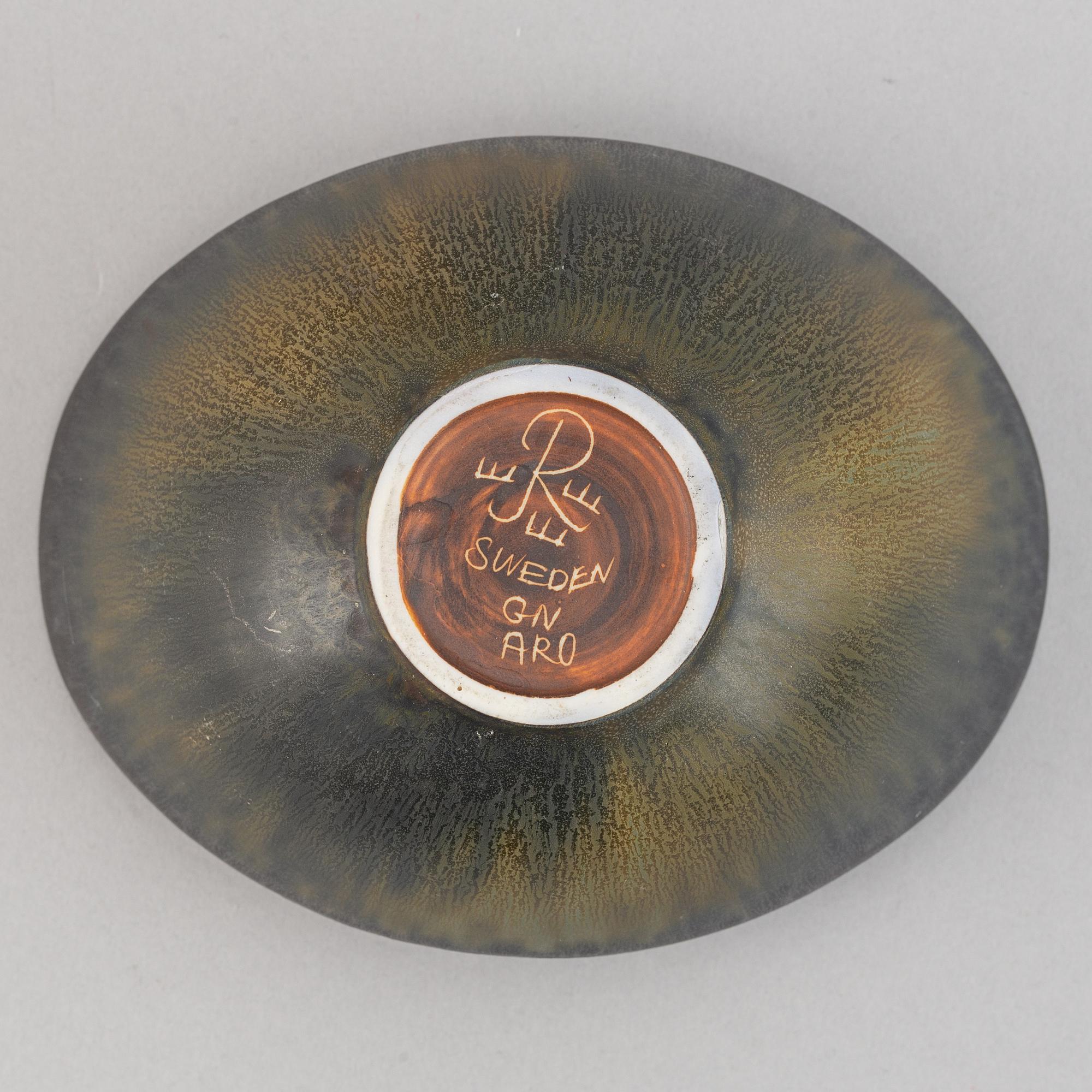 Gunnar Nylund, a set of six stoneware vases and a bowl for Rörstrand.