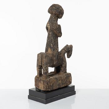 A horserider wooden sculpture, Western Nepal.