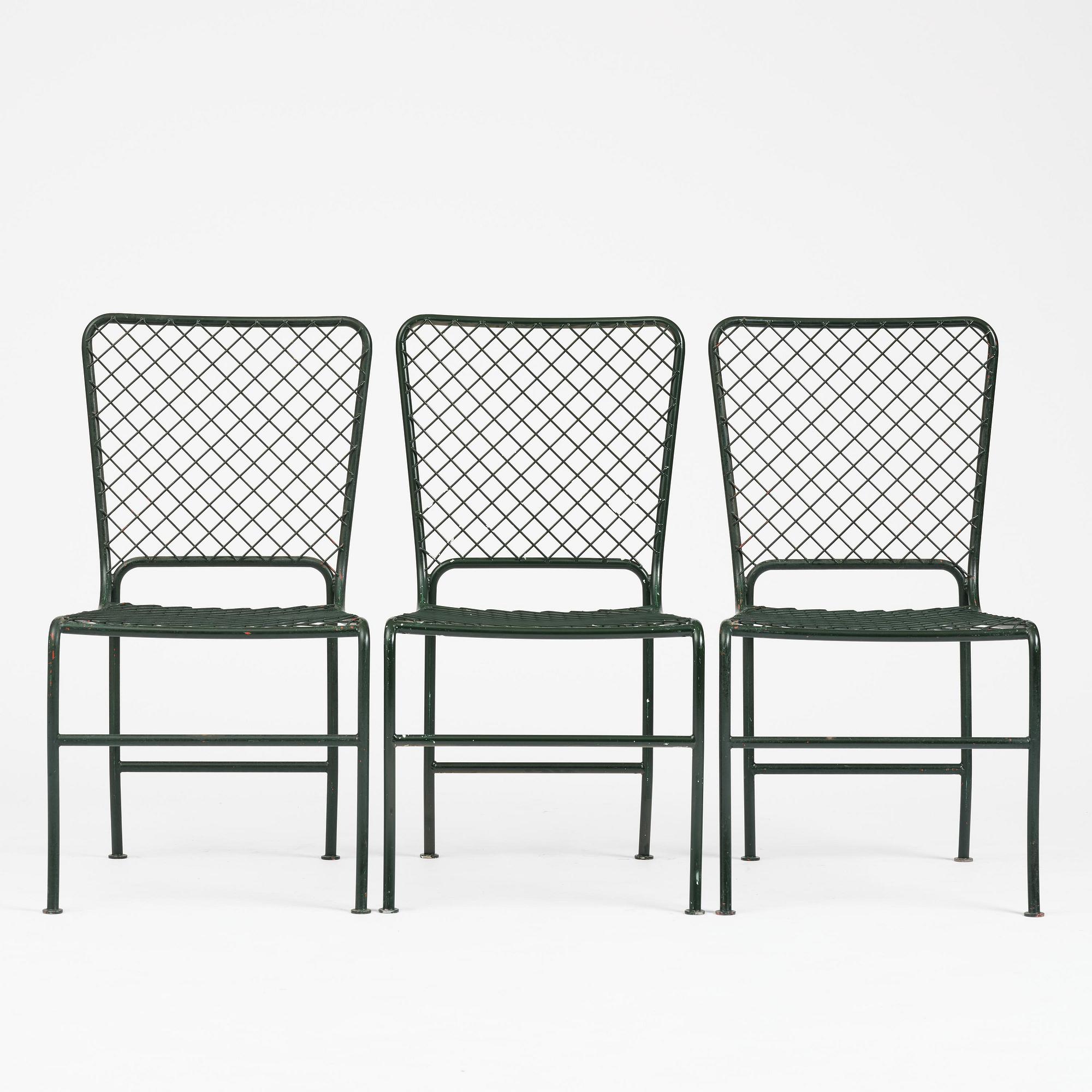 Josef Frank, trädgårdsstolar, nio stycken, modell 591, Firma Svenskt Tenn.