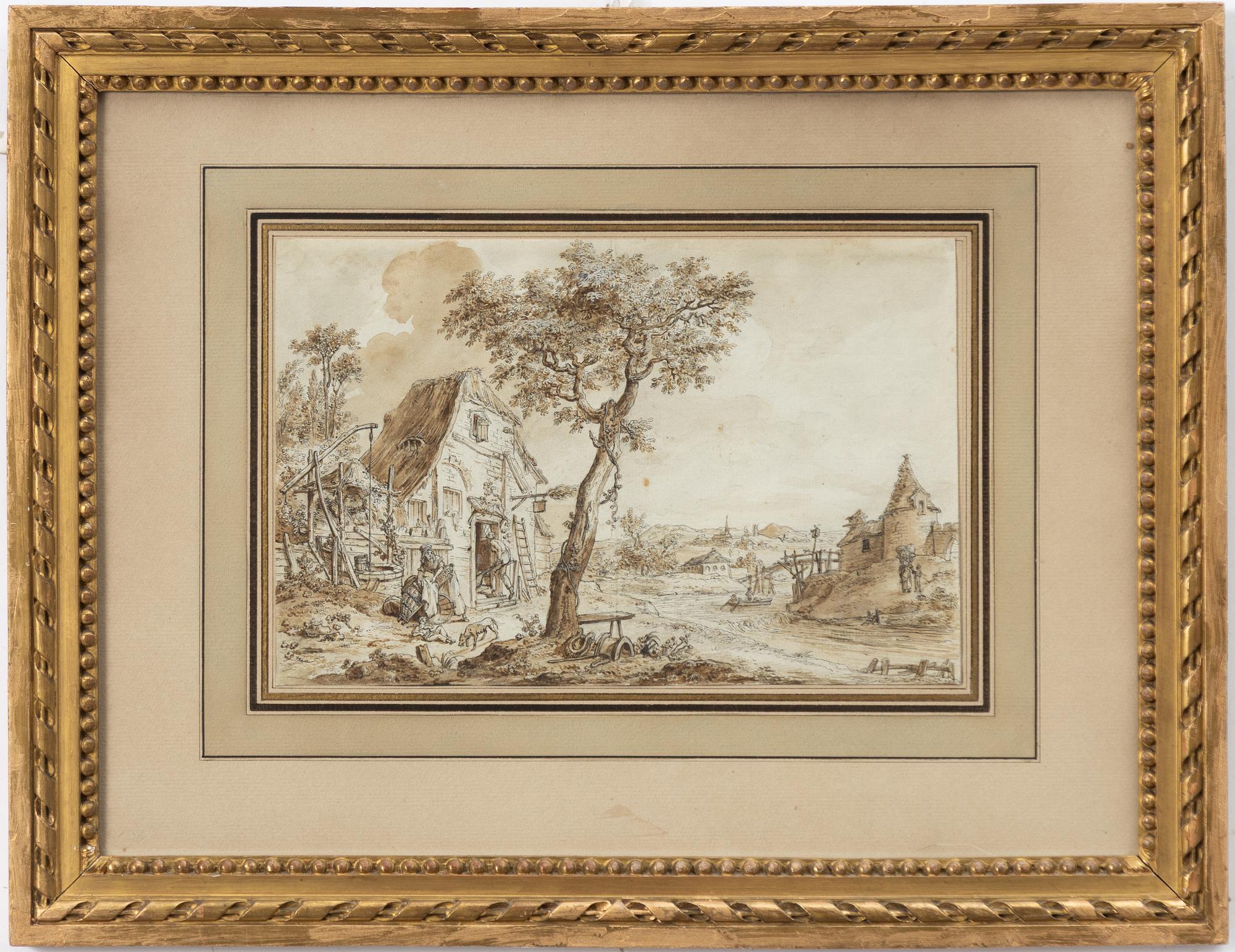 Fransk skola, 1700-tal, By med figurstaffage.