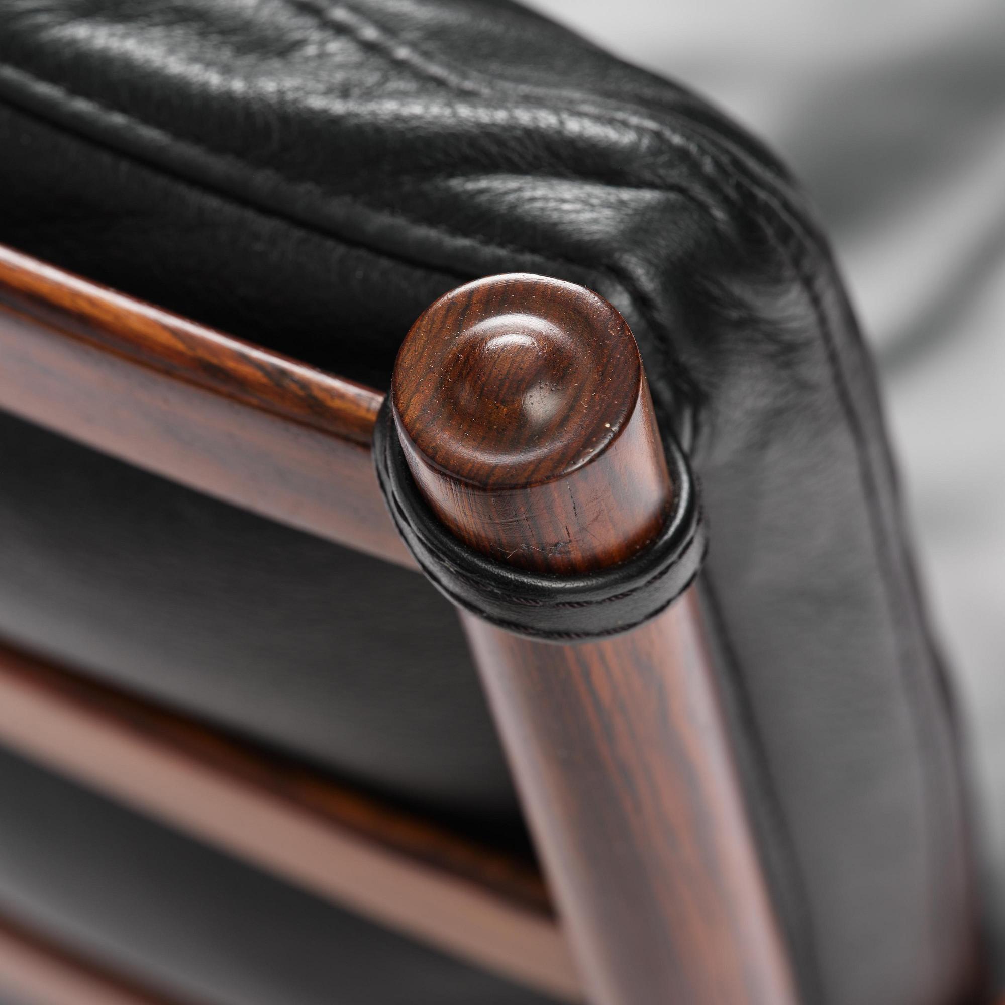 Ole Wanscher, an early pair of rosewood "Colonial Chair" model PJ 149, Poul Jeppesen, Denmark, ca. 1950.