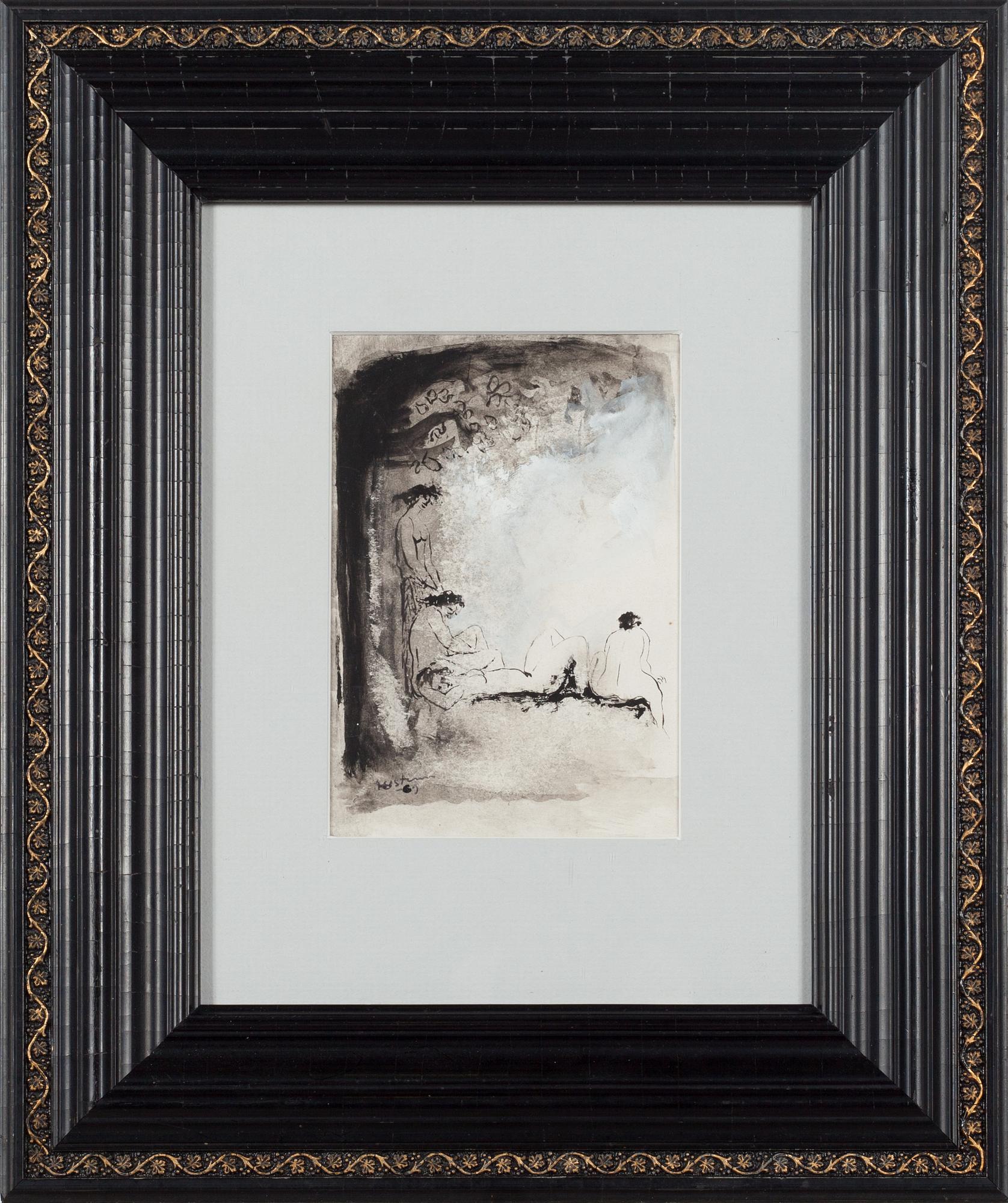 Unto Koistinen, mixed media on paper, signed and dated -69.