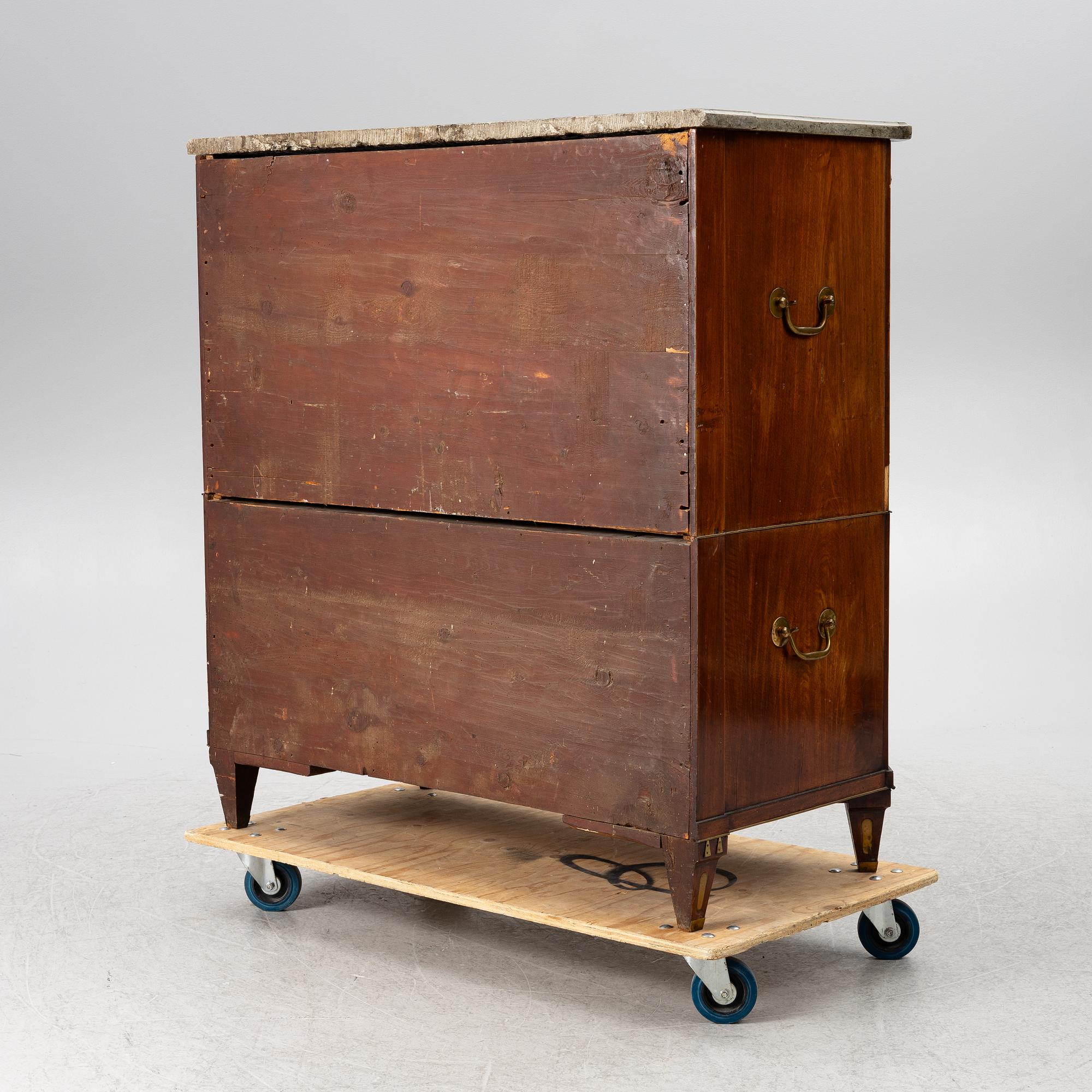 Secretary, late Gustavian, late 18th century, signed.