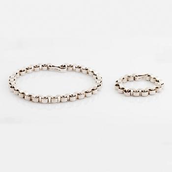Cecilia Johansson, necklace and bracelet, sterling silver.