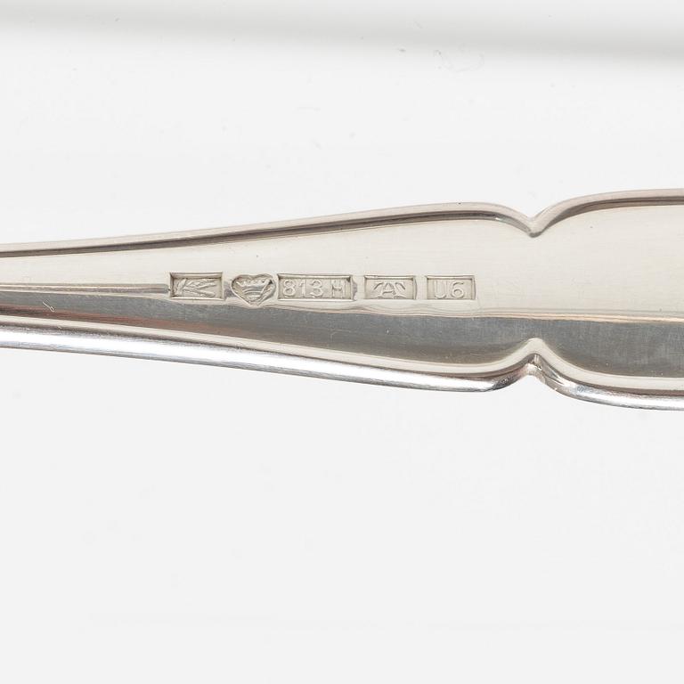 Bordsskedar, 12 st, silver, modell Viktoria, Suomen Kultaseppä Oy, Åbo, Finland 1949.