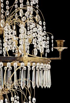 LJUSKRONA, gustaviansk stil, 1800-tal. Höjd ca 88 cm.
