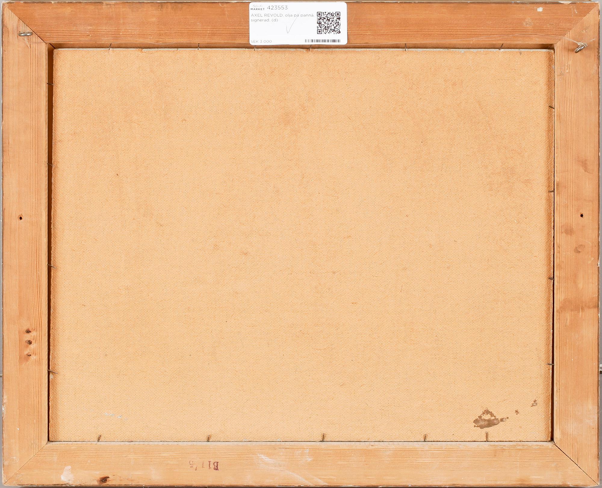 AXEL REVOLD, olja på pannå, signerad.