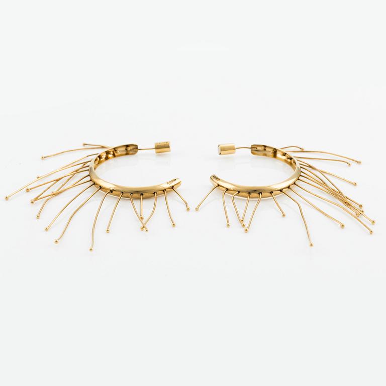 Jil Sander, necklace and earrings, gold-tone metal.