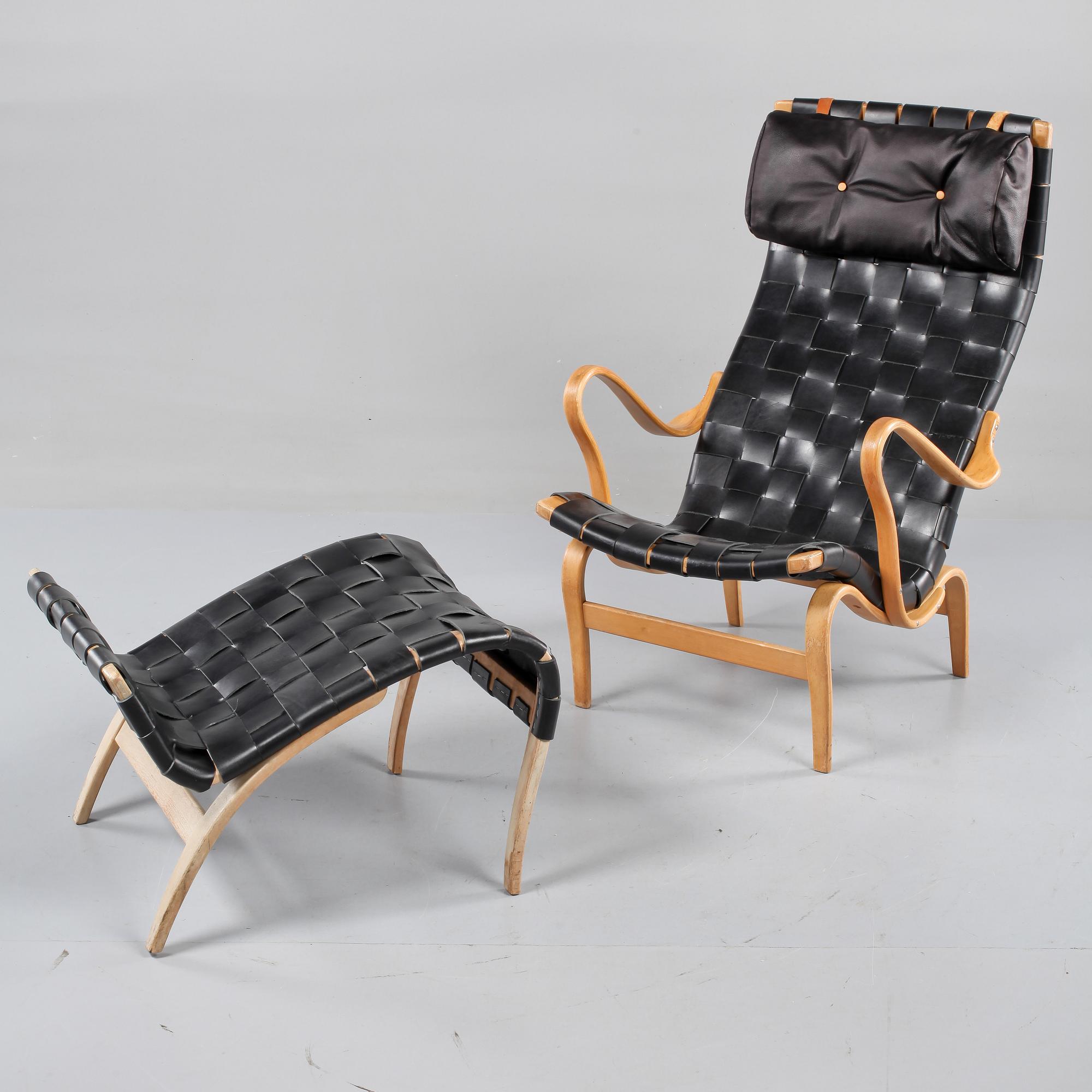 KARMSTOL MED FOTPALL, "Pernilla", Bruno Mathsson by Dux.