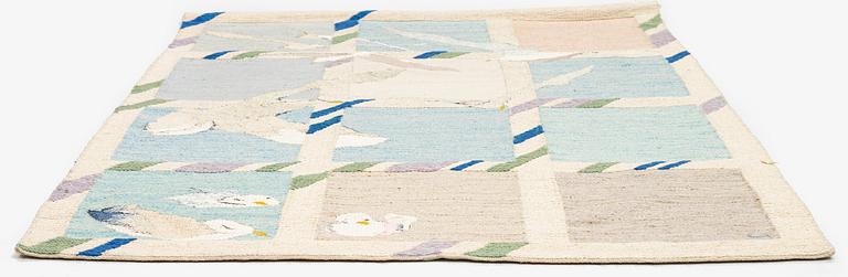 Cecilia Andersson, a tapestry, 'Att fångas i flykten', flat weave, c. 150 x 112 cm, signed CA.