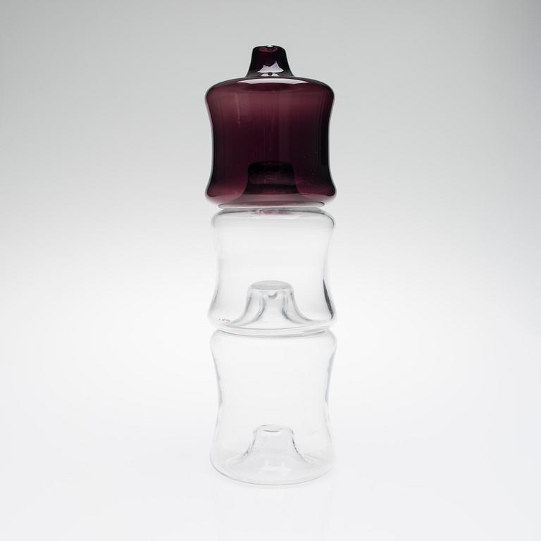 FLASKOR, 3 st, glas, "i-linjen", signerade T. Sarpaneva -2509, Iittala.