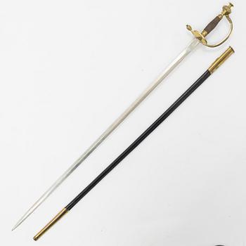 A German small sword by Hörster Solingen, from around the year 1900, with scabbard.