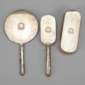 TOALETTSETT, 3 delar, silver, WA Bolin, 1900-talets första hälft.