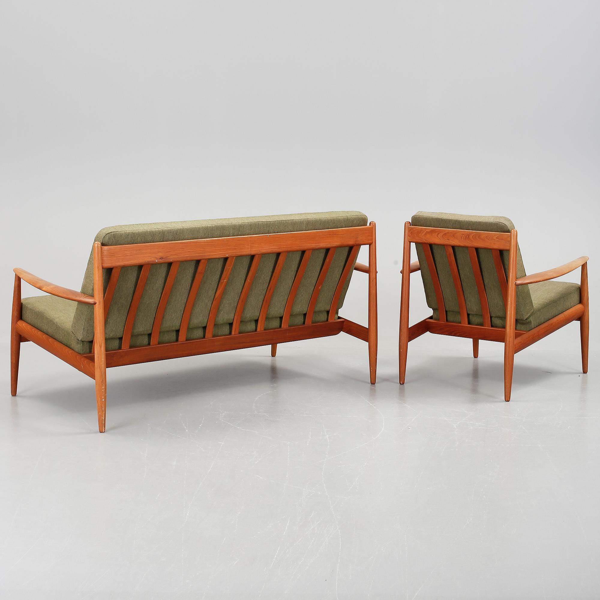 SOFFA och FÅTÖLJ, Grete Jalk, France & Daverkosen, Danmark 1960-tal.