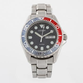 CITIZEN, "Pepsi", (W.R 20 bar), wristwatch, 41 mm.