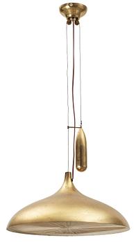 70. A brass ceiling lamp, probably Finland 1950's.