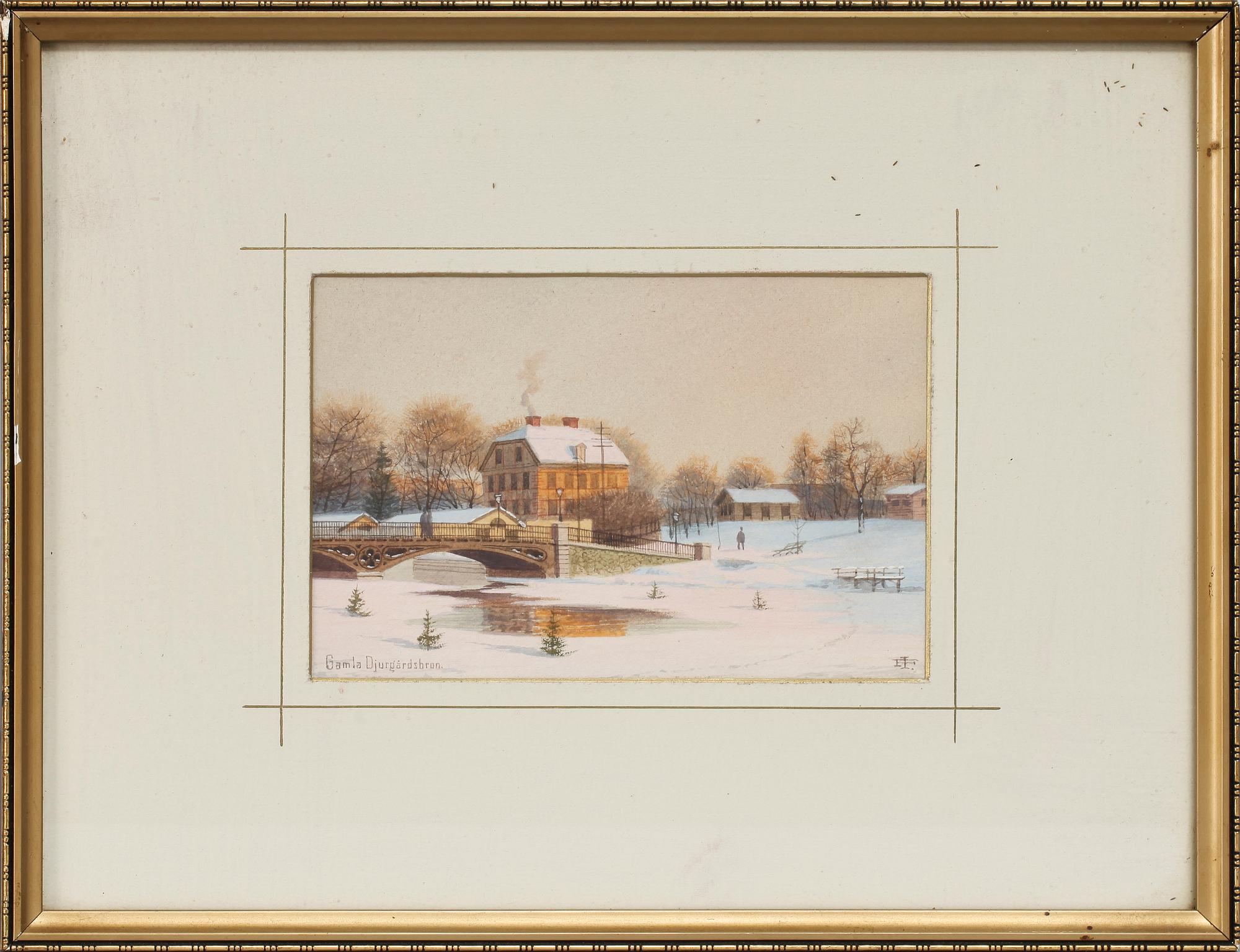 FREDRIK ISBERG, 4 st, akvareller. Sign.