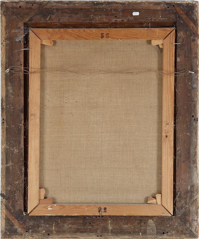 OKÄND KONSTNÄR, olja på duk. Signerad J Ödberg. 1800-talets slut.