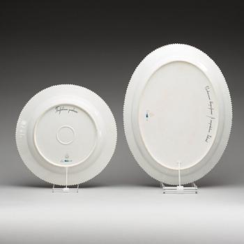 Two Royal Copenhagen "Flora Danica" serving dishes, Denmark, 20th Century.