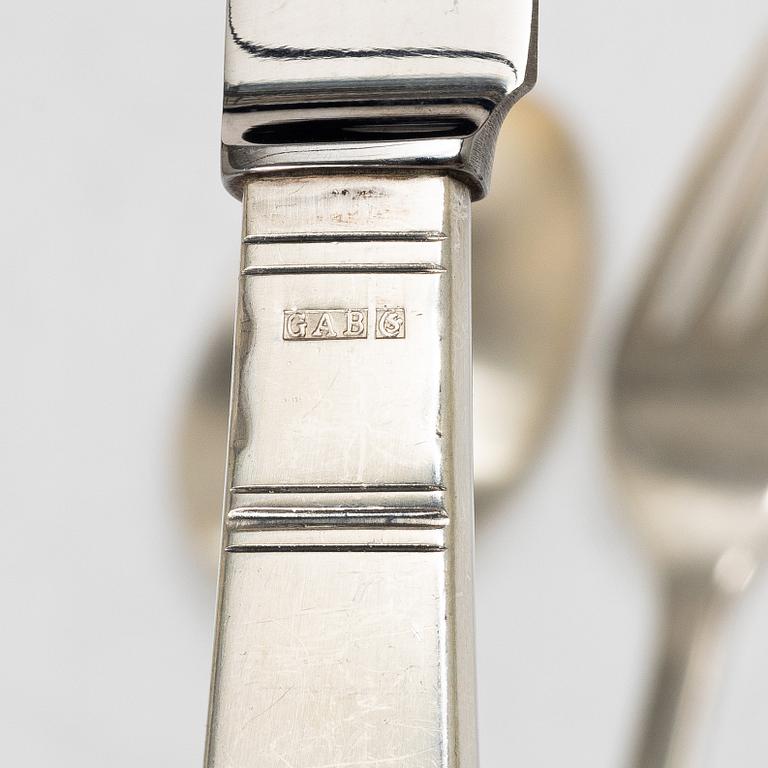 Jacob Ängman, A Swedish silver cutlery set, 'Rosenholm', GAB, Stockholm and Eskilstuna, some 1992 (30 pieces).