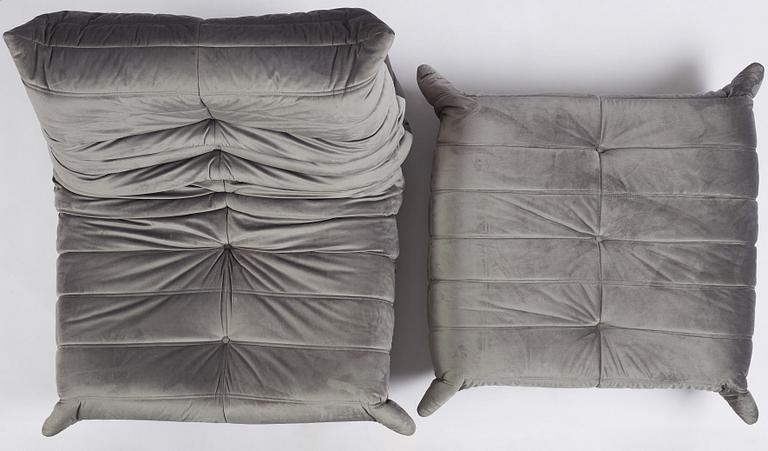 Michel Ducaroy, soffa, fåtölj och fotpall, "Togo", Ligne Roset, 2000-tal.