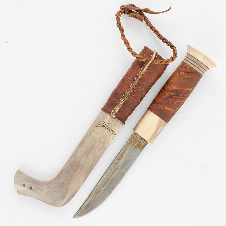 Lars Levi Sunna, a reindeer horn knife, signed.